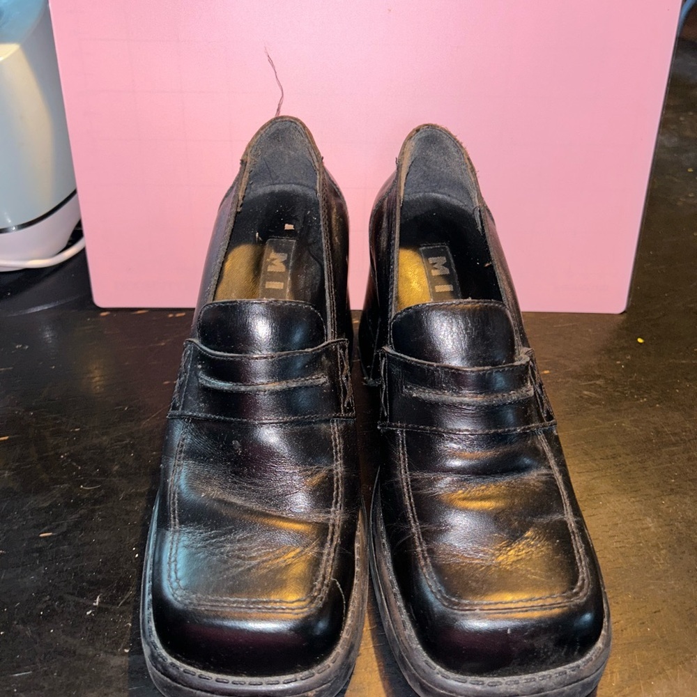 MIA Black Platform Loafers with Chunky Sole